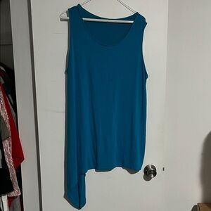 Asymmetrical Blue Sleeveless Top